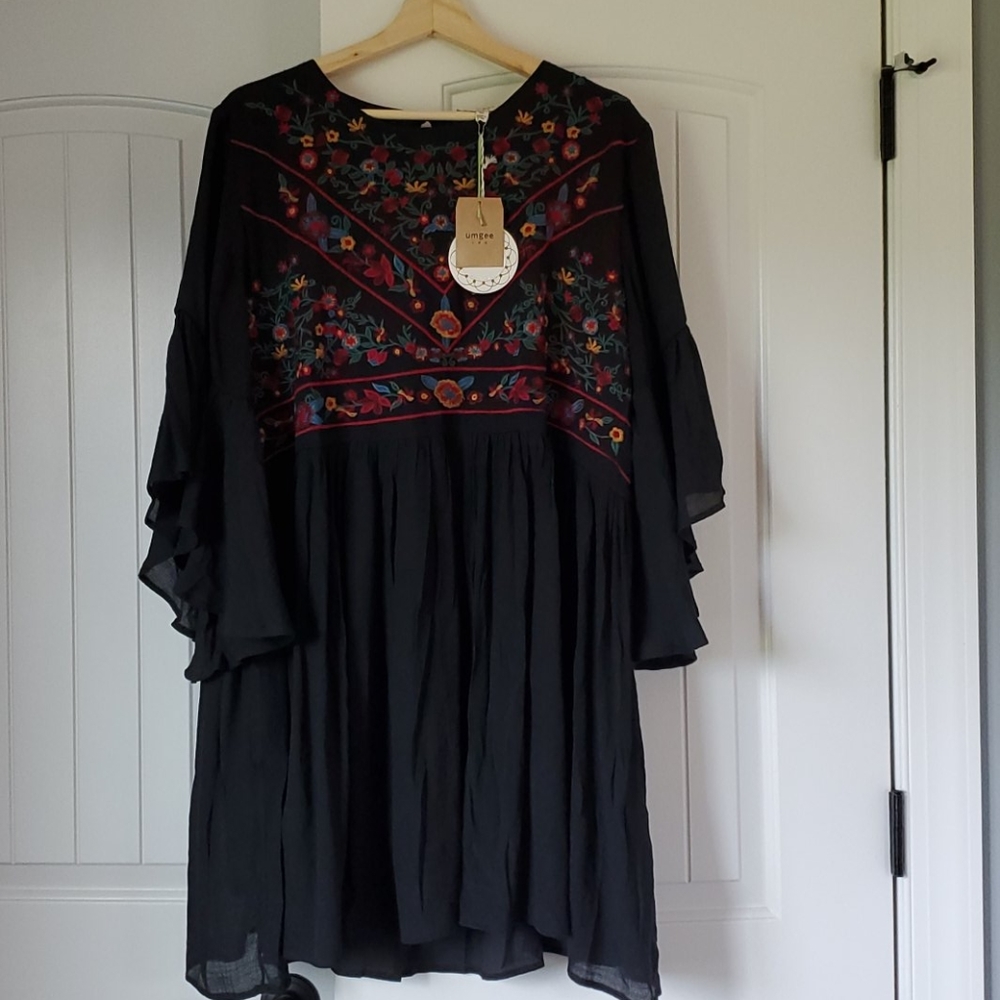 Embroidered Boho Dress